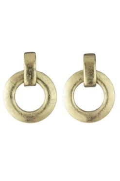 Acacia Wood and Gold Plated Interlocked Hoop Earrings