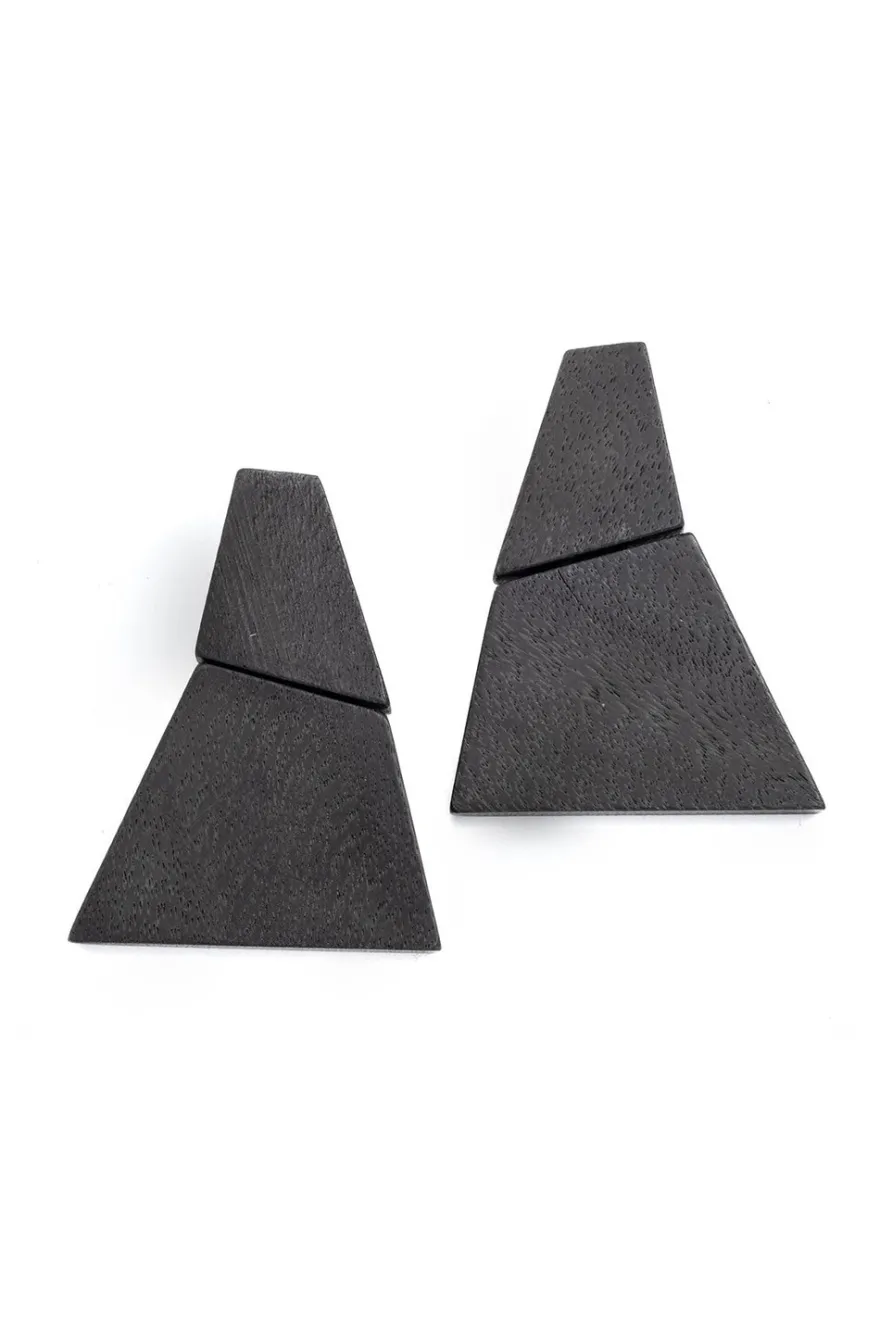 Acacia Wood Tiered Earrings
