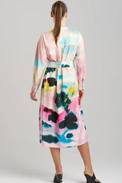 Akiko Printed Cotton Silk Twill Oversized Shirtdress