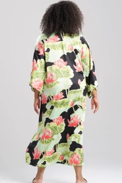 Ascendant Lotus Printed Satin Caftan