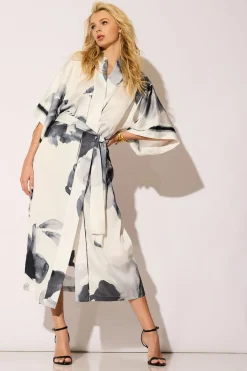 Aurelia Printed Satin Robe