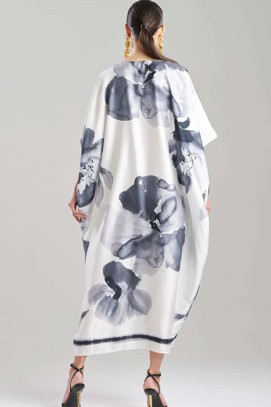 Aurelia Printed Satin Square Caftan