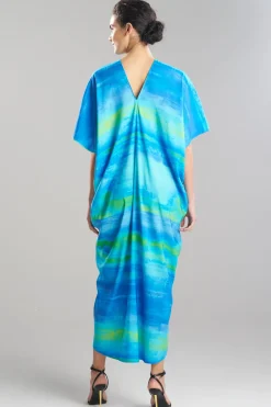 Aurora Printed Satin Caftan