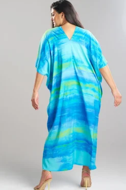 Aurora Printed Satin Caftan