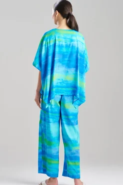 Aurora Printed Satin Caftan Top