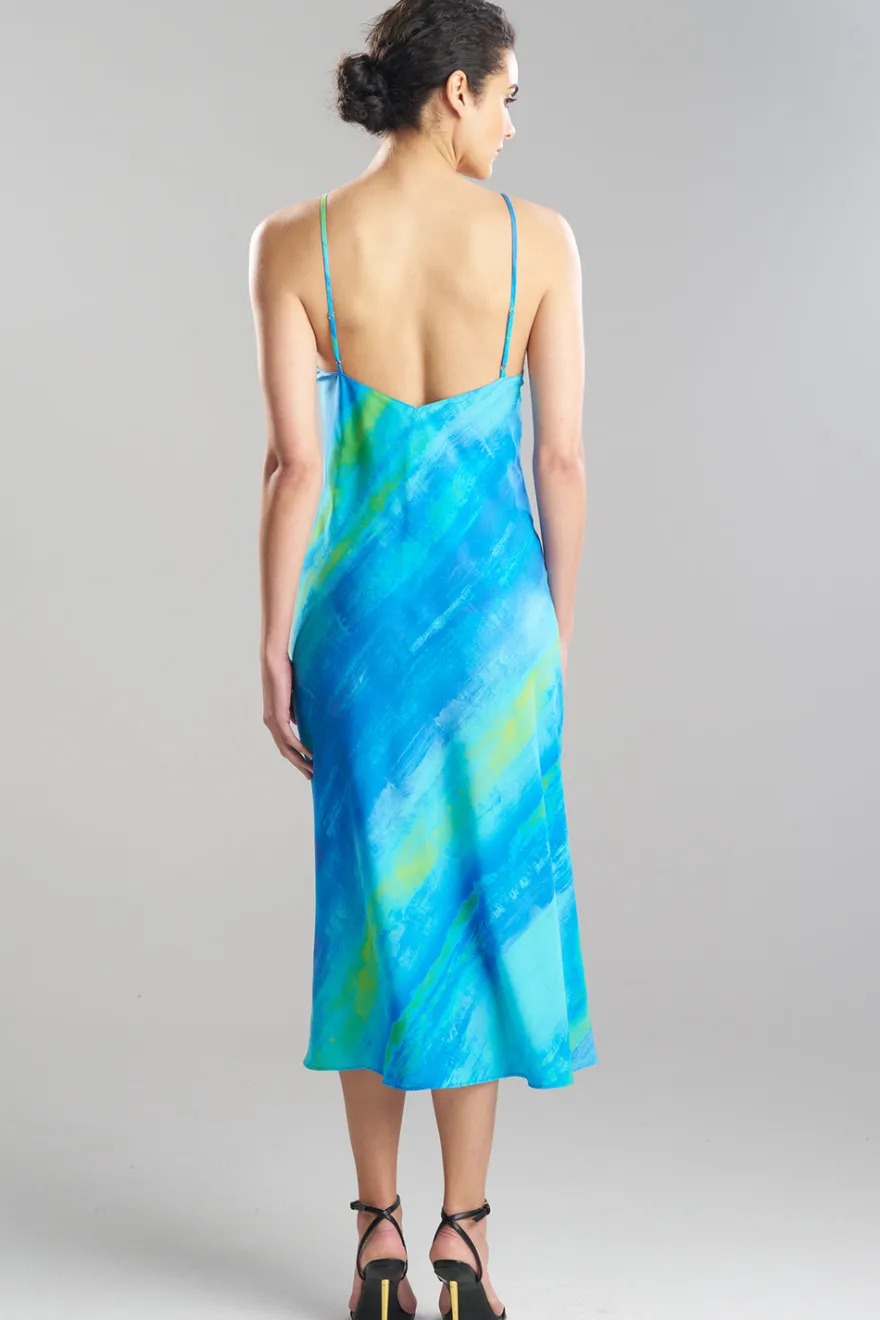 Aurora Printed Satin Slip Dress