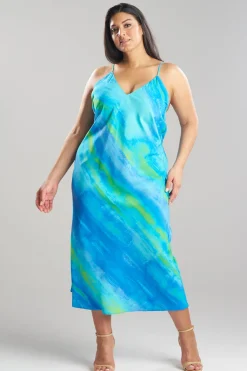 Aurora Printed Satin Slip Dress