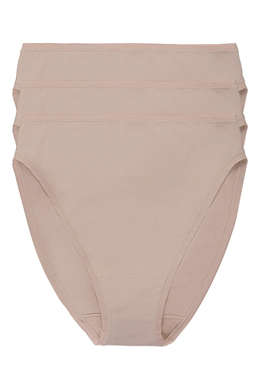 Bliss Bare Cotton High Cut Brief 3-Pack