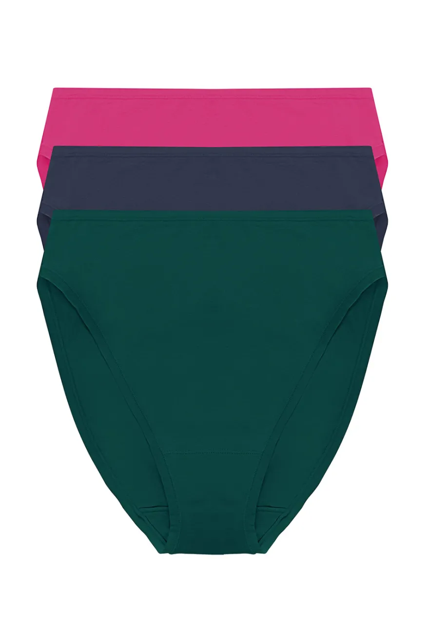 Bliss Bare Cotton High Cut Brief 3-Pack