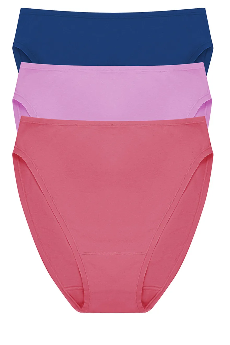 Bliss Bare Cotton High Cut Brief 3-Pack