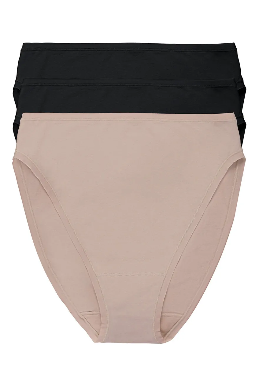 Bliss Bare Cotton High Cut Brief 3-Pack