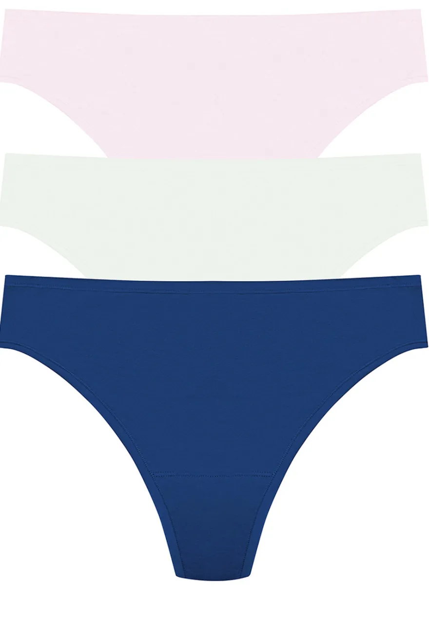 Bliss Bare Cotton Thong 3-Pack
