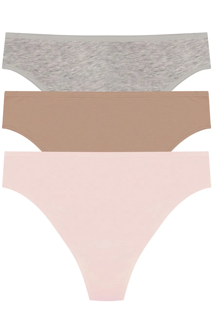 Bliss Bare Cotton Thong 3-Pack