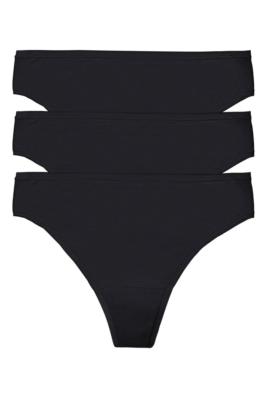 Bliss Bare Cotton Thong 3-Pack