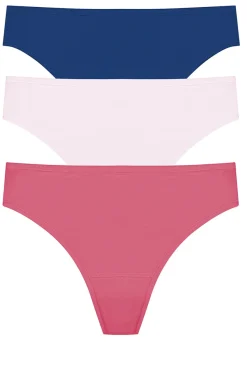 Bliss Bare Cotton Thong 3-Pack
