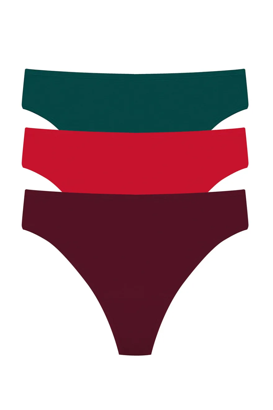 Bliss Bare Cotton Thong 3-Pack
