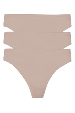 Bliss Bare Cotton Thong 3-Pack