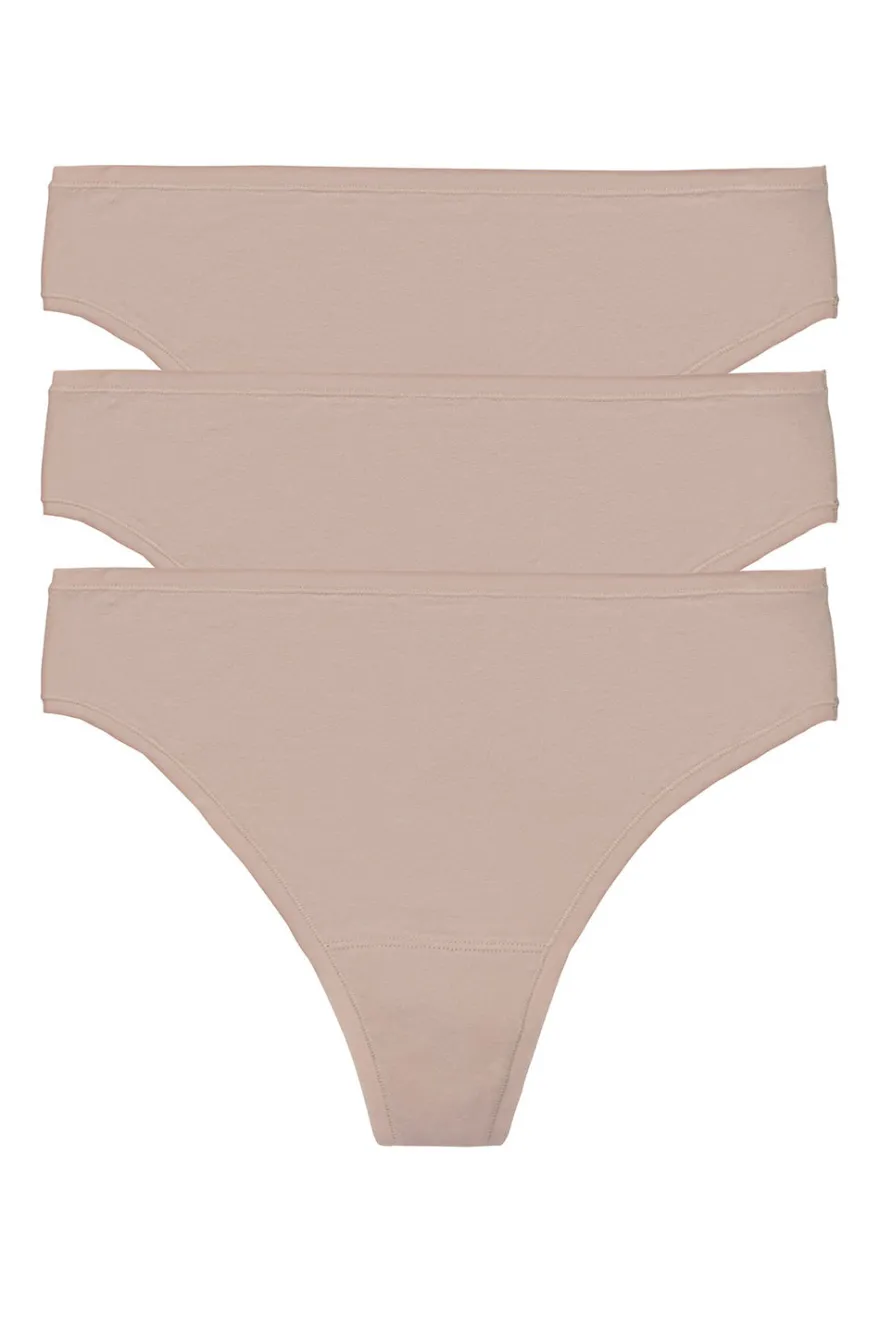 Bliss Bare Cotton Thong 3-Pack