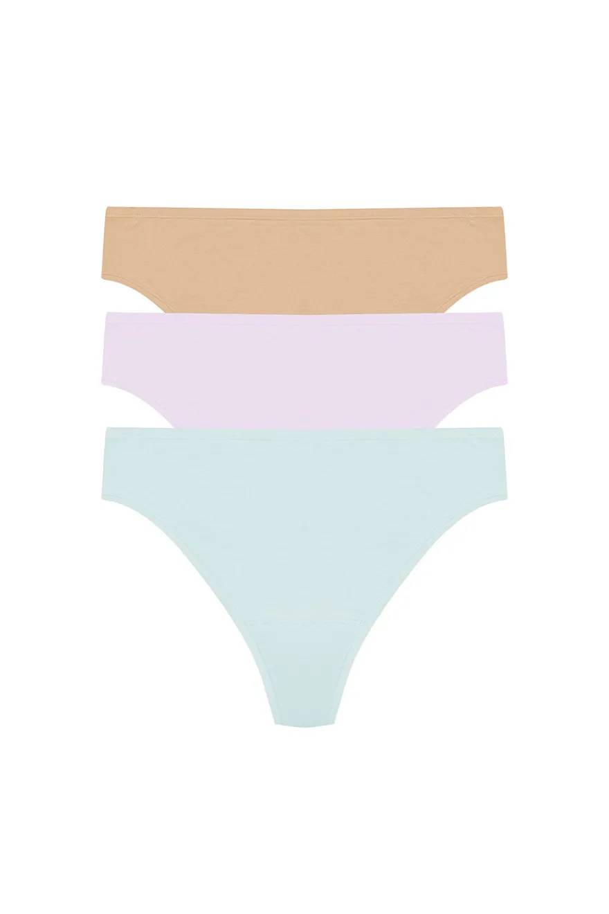 Bliss Bare Cotton Thong 3-Pack