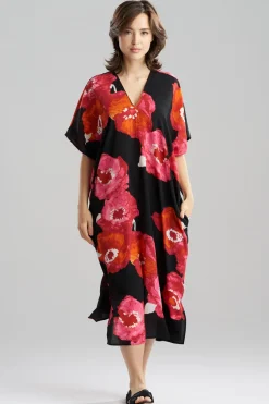 Bold Poppy Crinkle Caftan