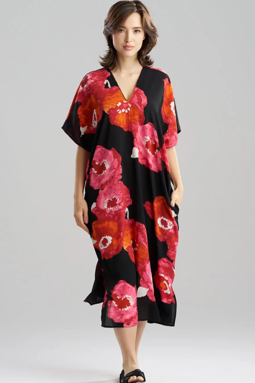 Bold Poppy Crinkle Caftan