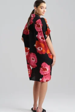 Bold Poppy Crinkle Dolman Shirtdress