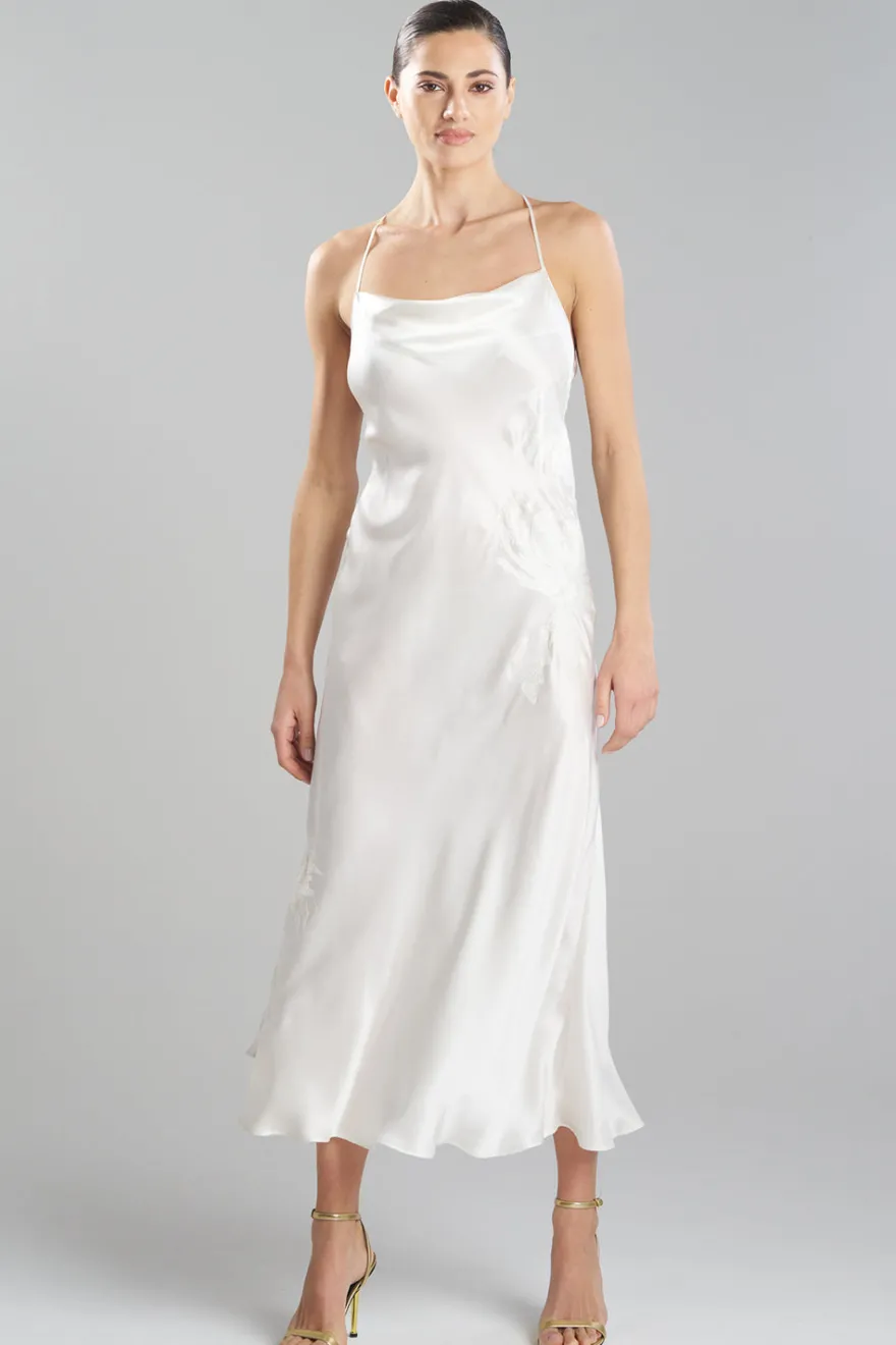 Bridal's Dream Embroidered Silk Slip Dress