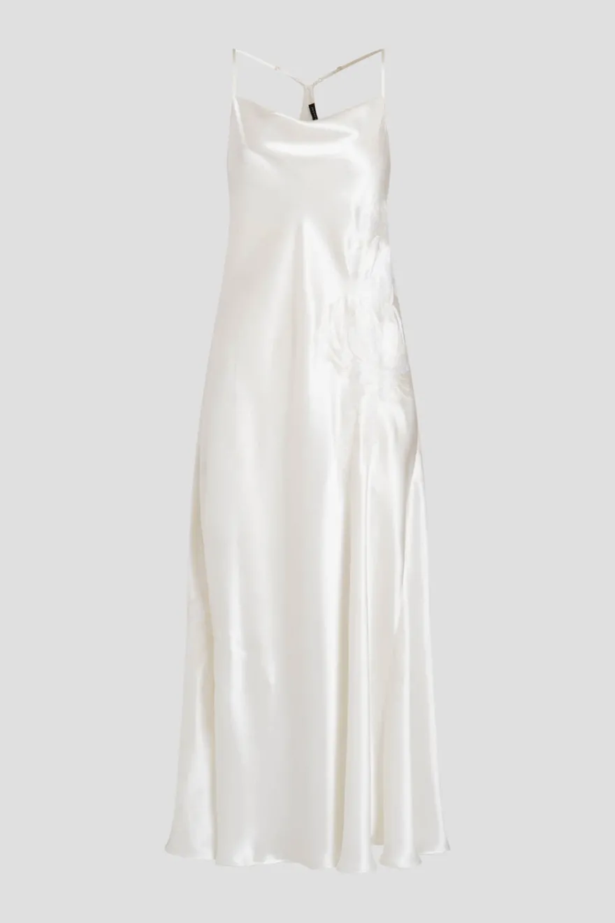 Bridal's Dream Embroidered Silk Slip Dress