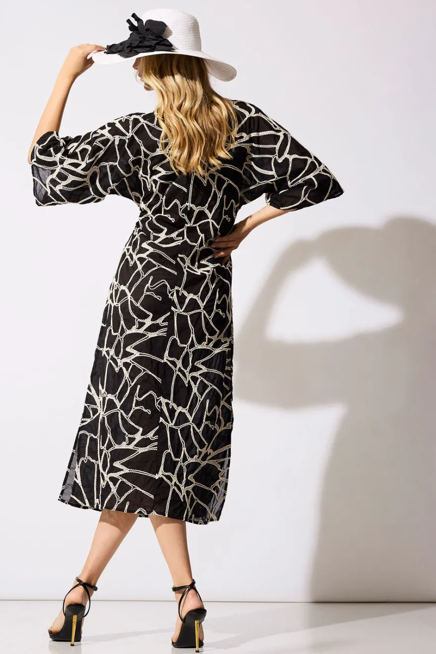Butterfly Embroidery Cotton Caftan