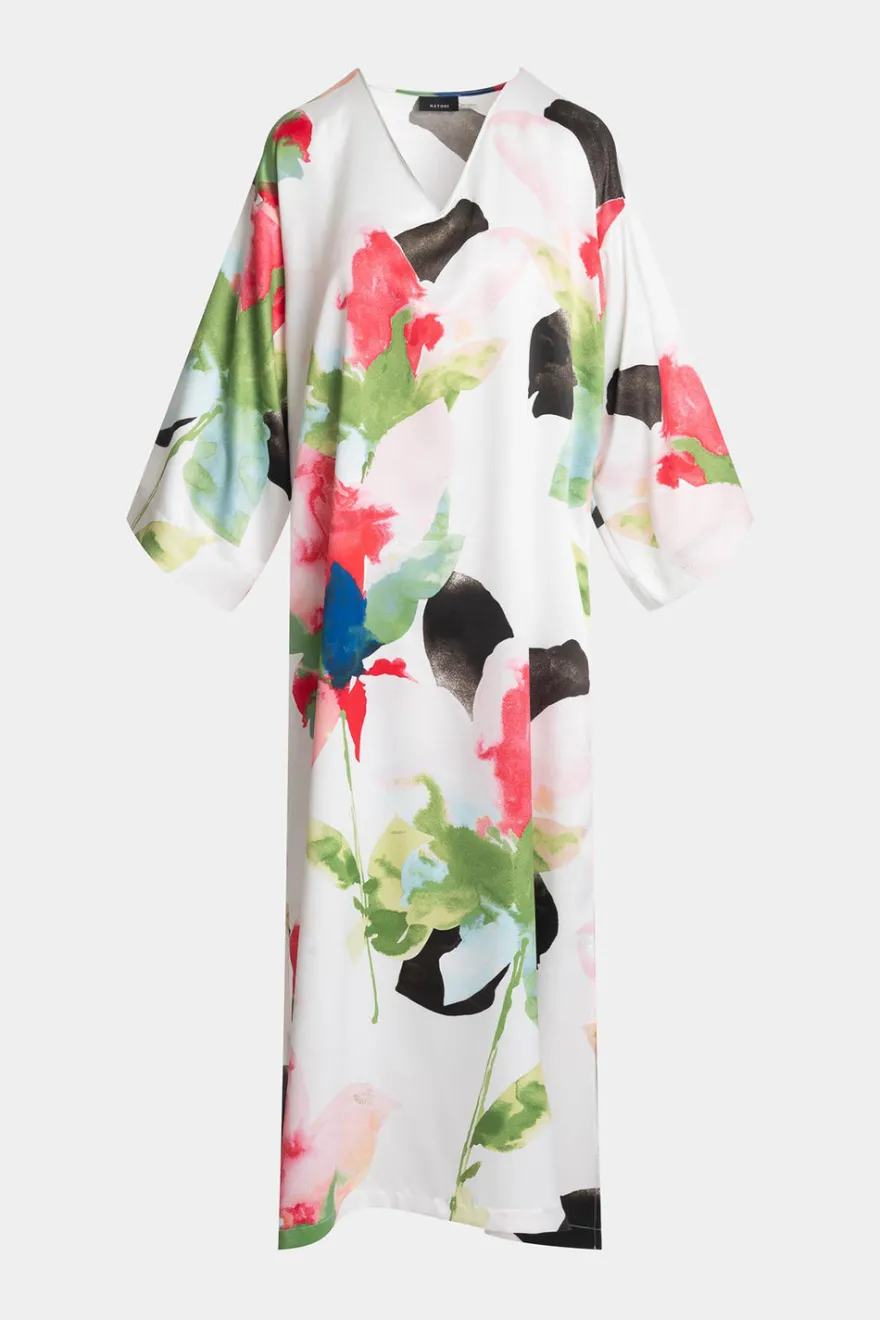 Calypso Printed Charmeuse Caftan