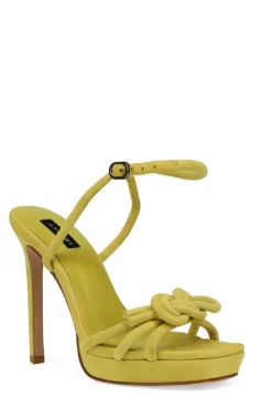 Chizu Suede Knotted Bow Platform Heel