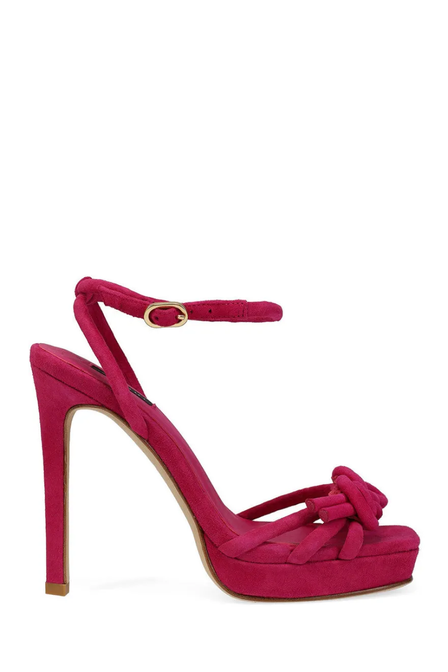 Chizu Suede Knotted Bow Platform Heel