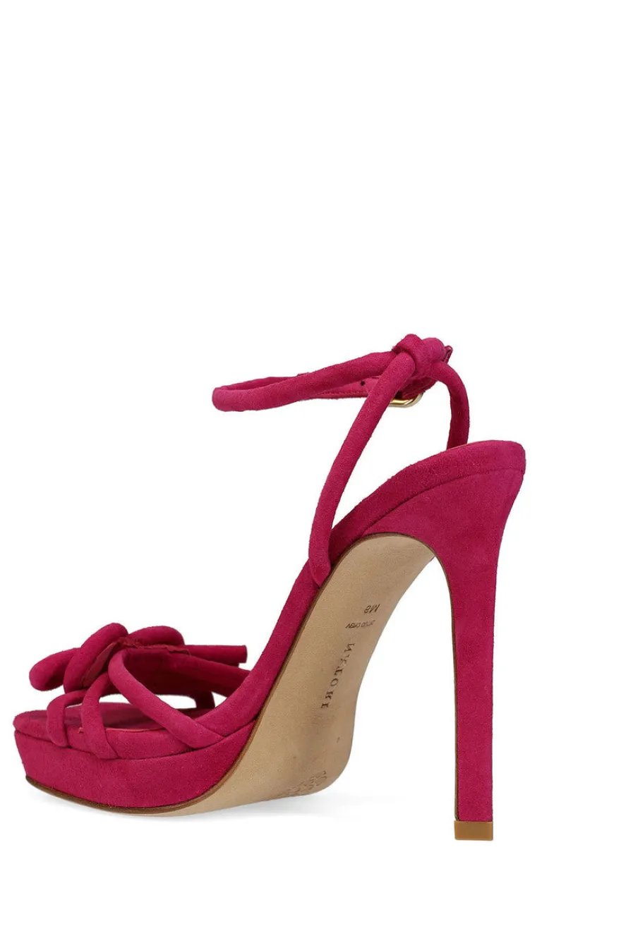 Chizu Suede Knotted Bow Platform Heel