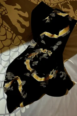 Cocoon Dragon Embroidered Throw