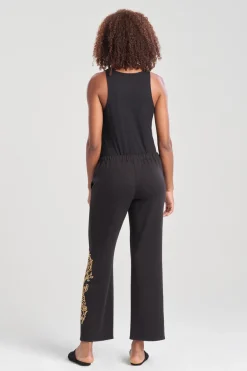 Cocoon Embroidered Dragon Straight Leg Pants
