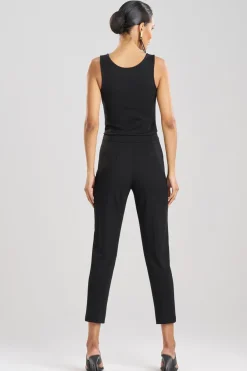 Compact Knit Side Zip Ankle Pants
