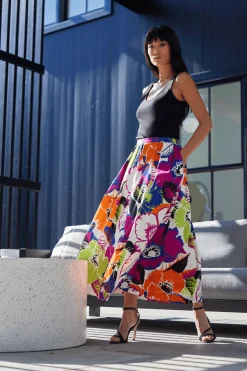 Cote D'Azur Cotton Chino Maxi Skirt