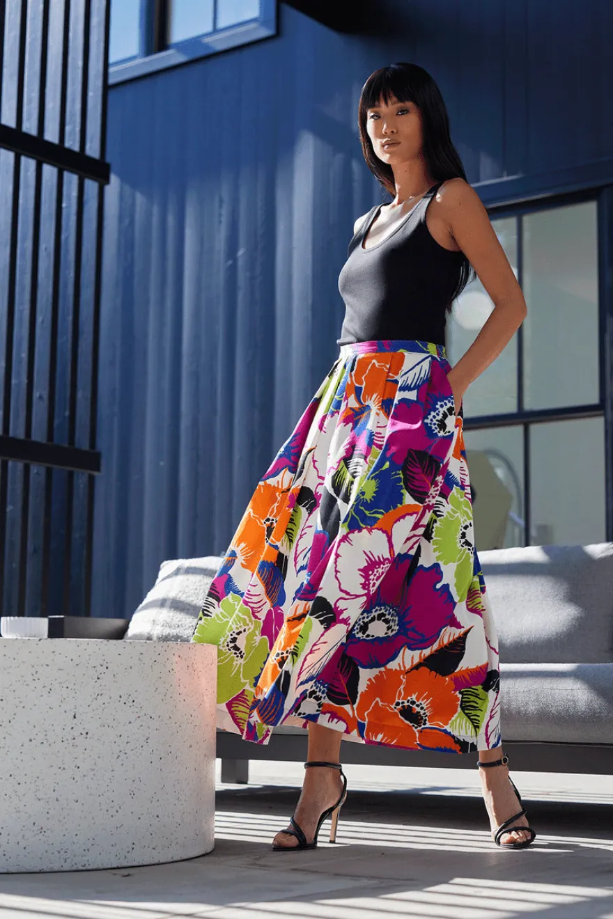 Cote D'Azur Cotton Chino Maxi Skirt