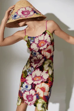 Cote D'Azur Embroidered Lace Slip Dress