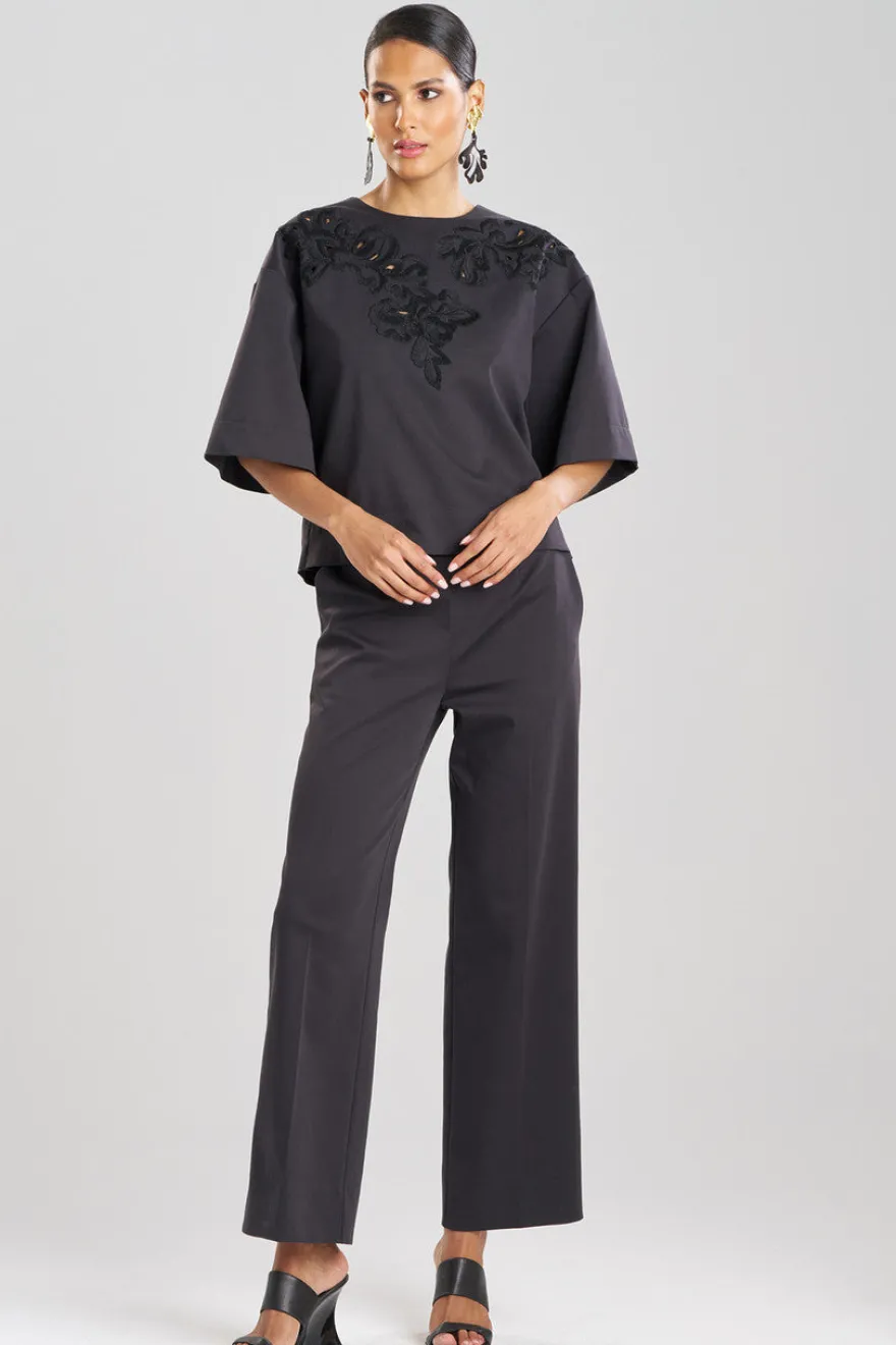 Cotton Chino Embroidered Top