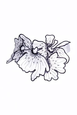 Cotton Chino Embroidered Floral Obi Belt