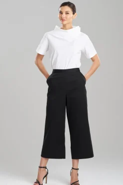 Cotton Chino Pull On Cropped Pants
