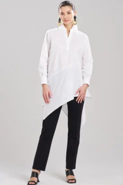 Cotton Poplin Asymmetrical Flounce Shirt