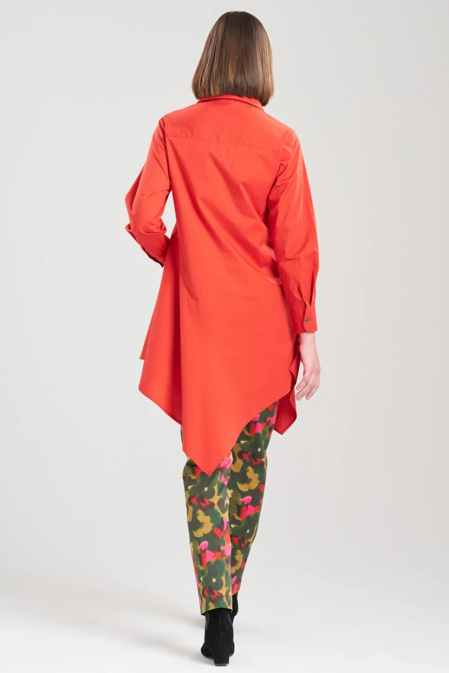 Cotton Poplin Asymmetrical Flounce Shirt