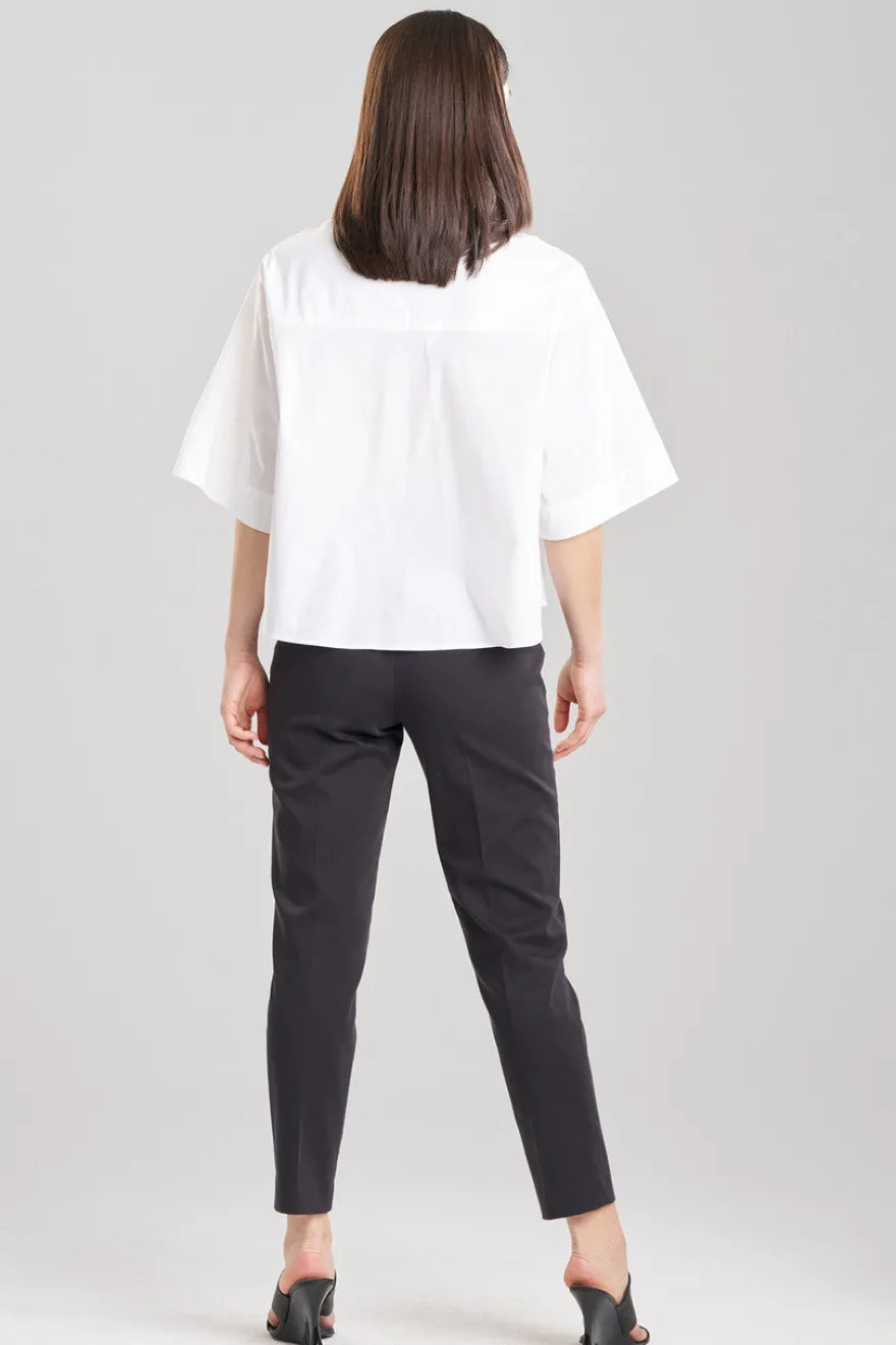 Cotton Poplin Embroidered Cutout Trapeze Shirt