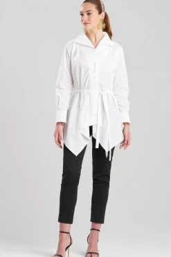 Cotton Poplin Handkerchief Hem Shirt