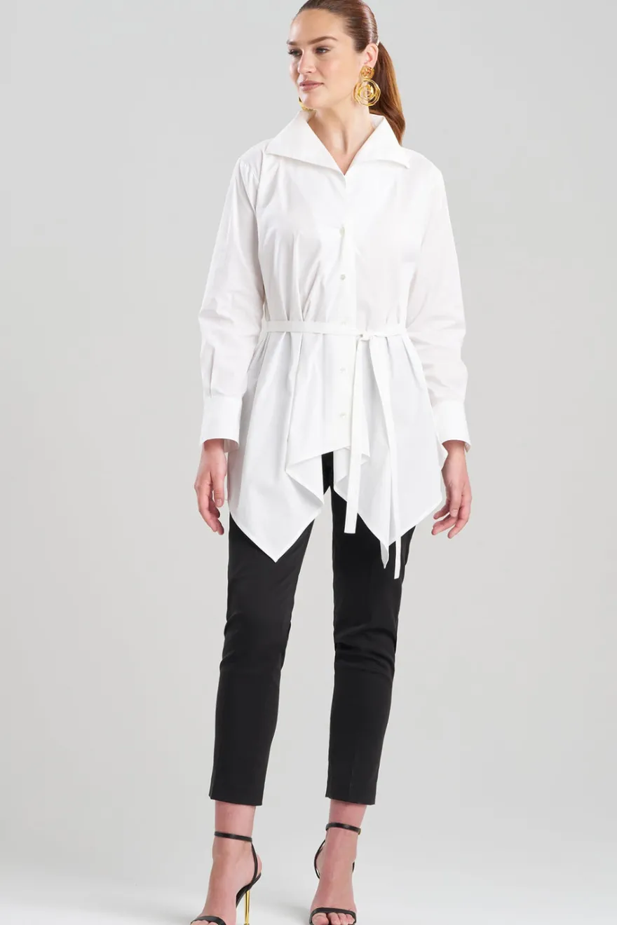 Cotton Poplin Handkerchief Hem Shirt