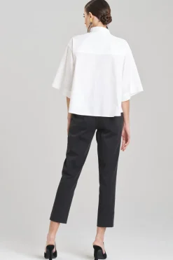 Cotton Poplin Kimono Wrap Shirt