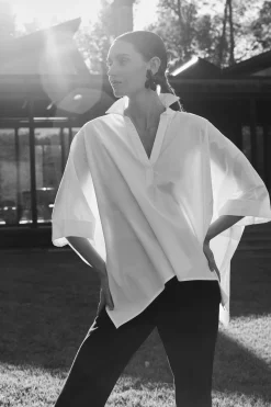 Cotton Poplin Oversized Caftan Shirt
