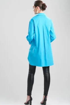 Cotton Poplin Oversized Half Placket Shirt